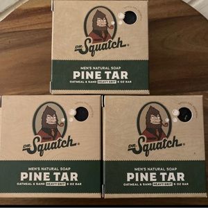 LOT OF 3 Dr. Squatch 5 oz. Pine Tar Bar Soap Fast Shipping